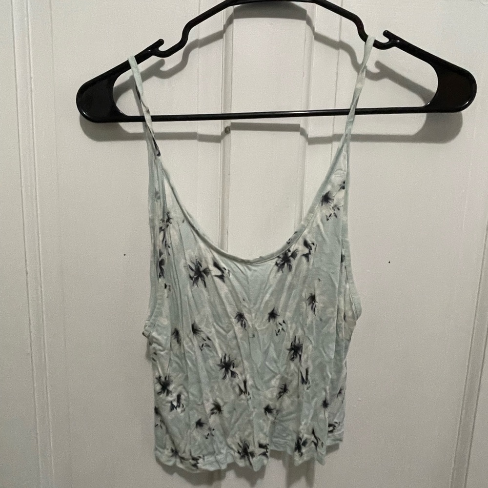 Blue floral crop top, small